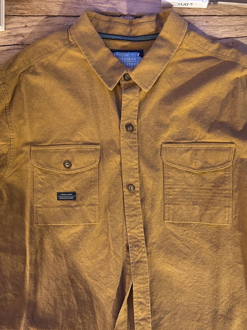 Men's Mustard Workwear Button-Up Jacket